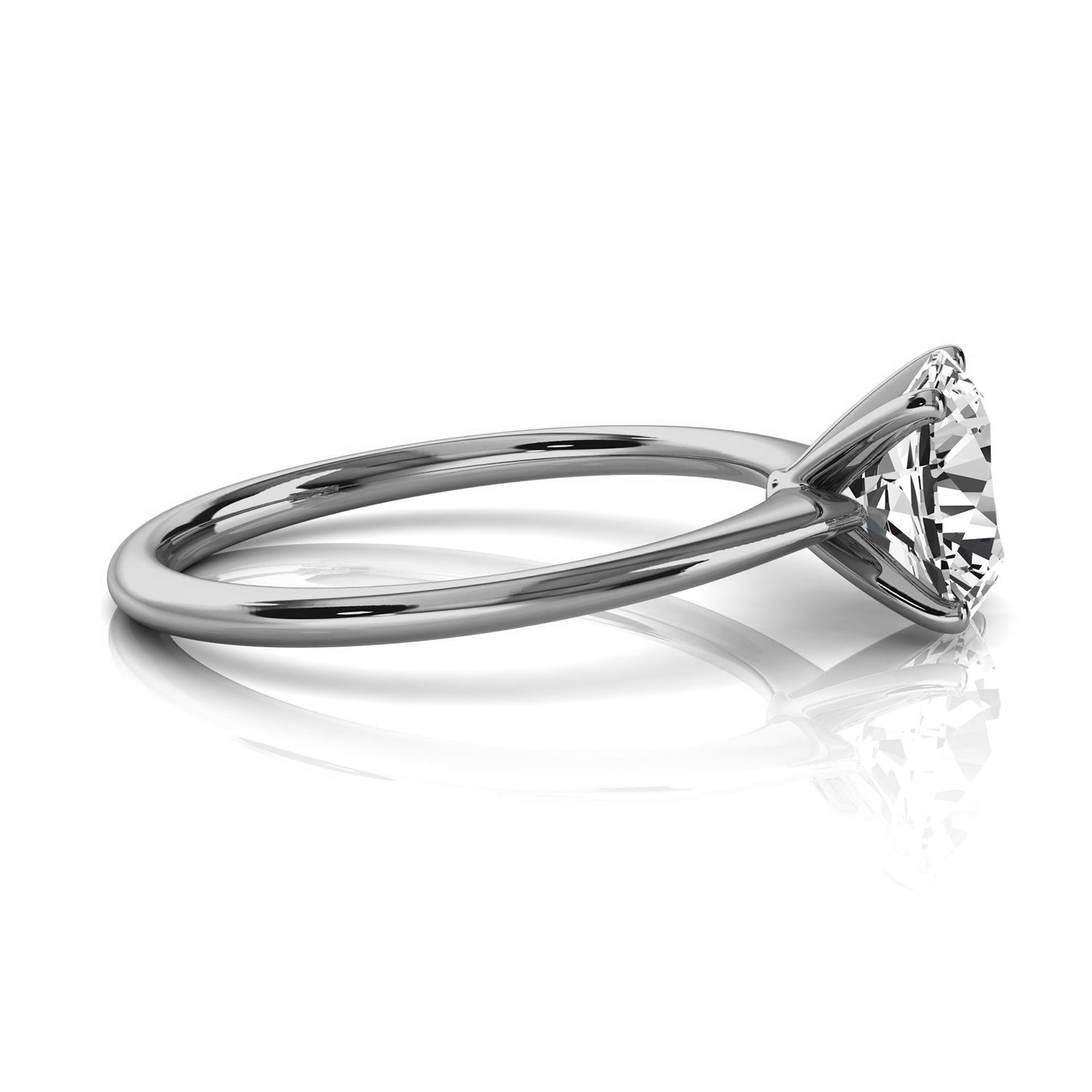 14K White Gold Reli Delicate 1.6 MM Solitaire Ring